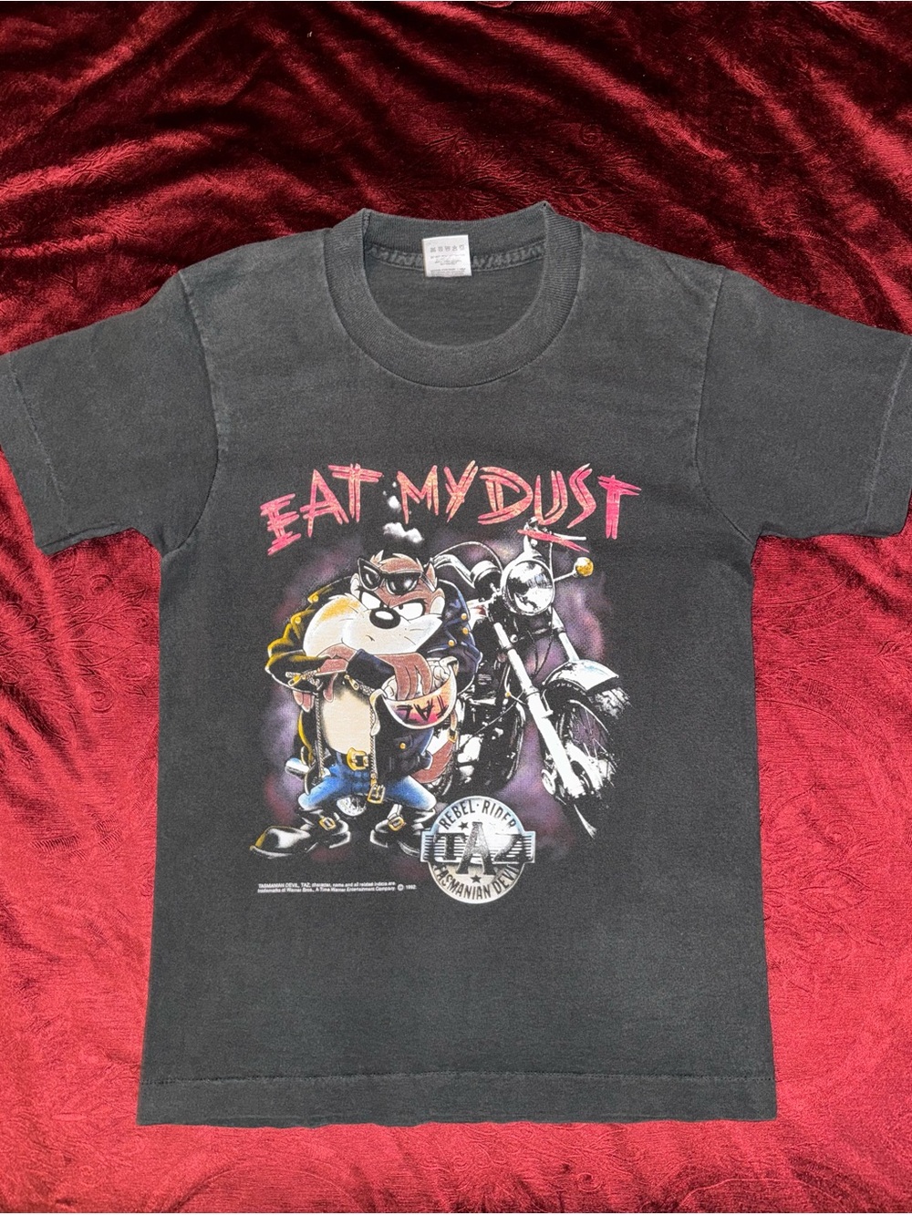 Vintage 1992 Taz Eat My Dust Tee Looney Tunes Tagged Youth 14/16 Fits Women’s XS